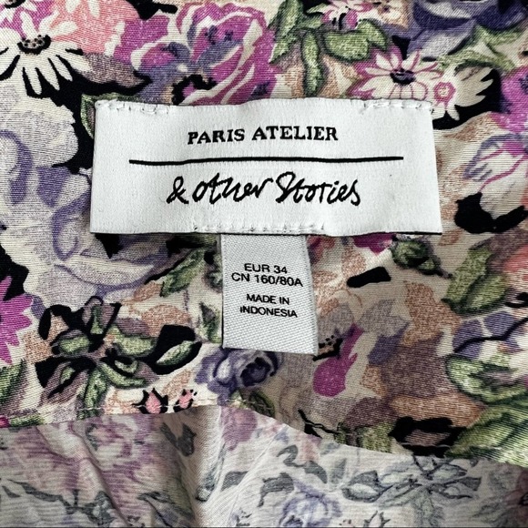 *moving sale - bundle & & OTHER STORIES Floral Printed Mini Wrap Dress Size 2/XS - Picture 7 of 12